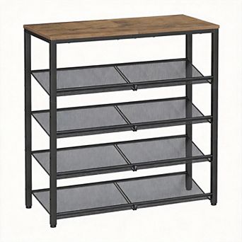 5 tier Entryway Shoe Rack Freestanding Adjustable with Storage Shelves