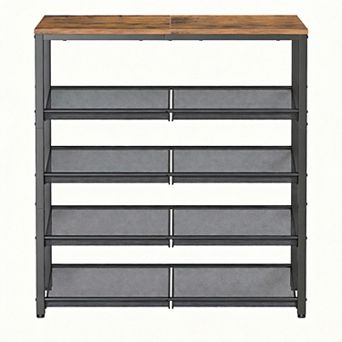 5 tier Entryway Shoe Rack Freestanding Adjustable with Storage Shelves