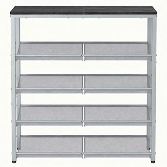 5 tier Entryway Shoe Rack Freestanding Adjustable with Storage Shelves