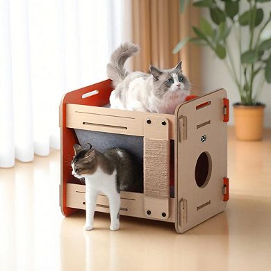 New Age Pet® Purr and Play Bunk Bed with Scratch Post