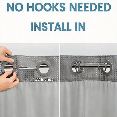 Waffle Weave Shower Curtain Liner Set Heavy Duty Hotel Weighted 230gsm 1set