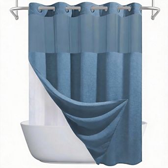 Waffle Weave Shower Curtain Liner Set Heavy Duty Hotel Weighted 230gsm 1set