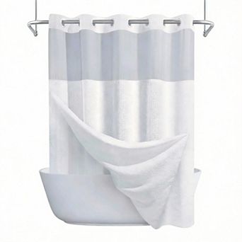 Waffle Weave Shower Curtain Liner Set Heavy Duty Hotel Weighted 230gsm 1set