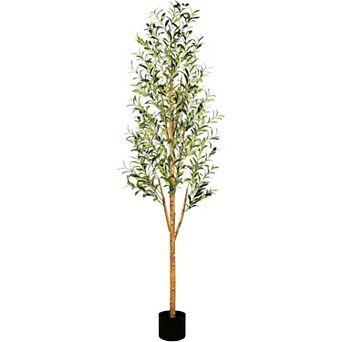 6FT Tall Artificial Olive Tree Faux Silk Potted Plants for Home Living Room Office Decor