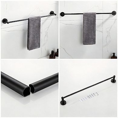 4pc Bath Hardware Set 24" Adjustable Towel Rack