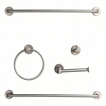 4 pc Bath Hardware Set 24" Adjustable Towel Rack