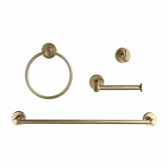 4 pc Bath Hardware Set 24" Adjustable Towel Rack