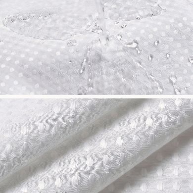 Waffle Fabric Shower Curtain Heavy Duty Hotel Spa Luxury with Hooks 12hooks