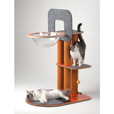 New Age Pet® Purr and Play Kitty Basketball Hoop with Scratcher