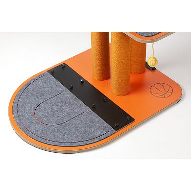 New Age Pet® Purr and Play Kitty Basketball Hoop with Scratcher