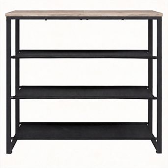 4 tier Shoe Rack with Oxford Fabric Shelves and Top Panel