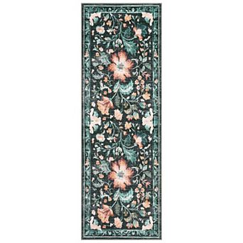 Flower Rug for Living Room, Ultra-Thin Non Slip Washable Area Rugs