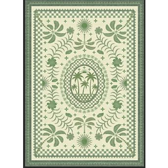 Beach Style Botanical Pattern Area Rug Non-Slip Soft Bedroom Living Room