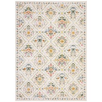 Vintage Area Rug Elegant Floral Pattern,Durable Stain-Resistant Fabric
