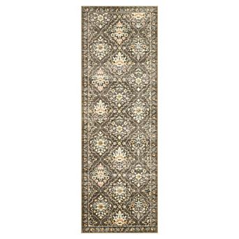 Vintage Area Rug Elegant Floral Pattern,Durable Stain-Resistant Fabric