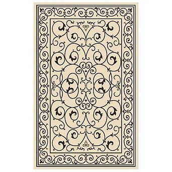 Garvee Vintage European-Style Outdoor Carpet Stain Resistant & Reversible Rug for Patio Garden RV