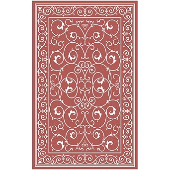 Garvee Vintage European-Style Outdoor Carpet Stain Resistant & Reversible Rug for Patio Garden RV