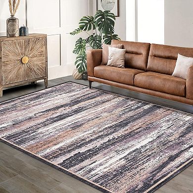 Modern Abstract Area Rug Non-Slip Soft Bedroom Living Room Rug Thin Print