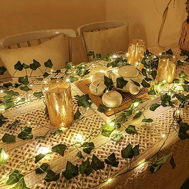 Battery Operated Ivy Vine String Lights Decorative Garland