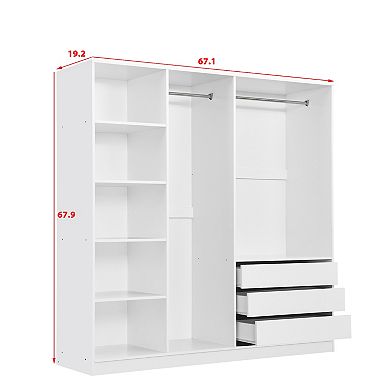 Merax Doorless Wooden Storage Wardrobe for Bedroom