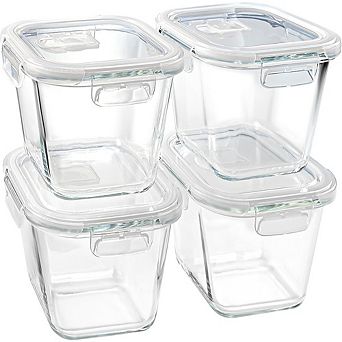 32 oz Glass Soup & Meal Prep Containers with Lids, Microwave & Freezer Safe, 4-Pack