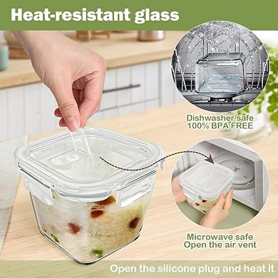 32 oz Glass Soup & Meal Prep Containers with Lids, Microwave & Freezer Safe, 4-Pack