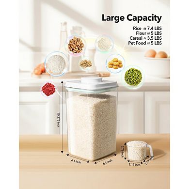 4-Pack 4L Airtight Food Storage Containers with Pop Lid and Scoop