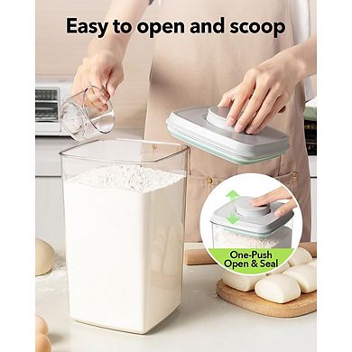 4-Pack 4L Airtight Food Storage Containers with Pop Lid and Scoop