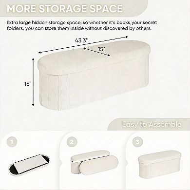 Foldable Storage Footstool - Comfortable, Durable, Space-Saving