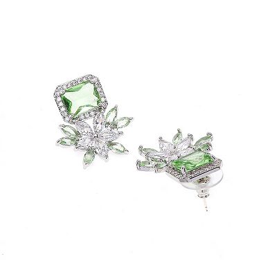 AGP PARIS Dainty Light Green Floral Stud Earrings