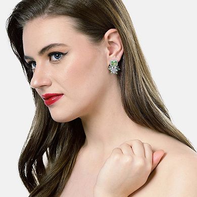 AGP PARIS Dainty Light Green Floral Stud Earrings
