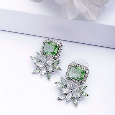 AGP PARIS Dainty Light Green Floral Stud Earrings