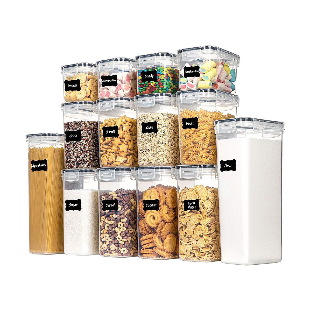 14-Piece Airtight Pantry Storage Containers for Flour, Sugar & Cereal - SMALL