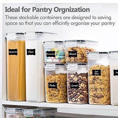 14-Piece Airtight Pantry Storage Containers for Flour, Sugar & Cereal