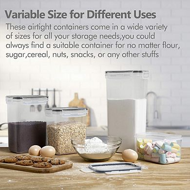 14-Piece Airtight Pantry Storage Containers for Flour, Sugar & Cereal