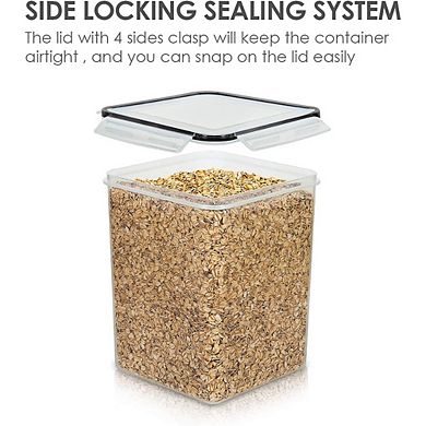 4-Pack 5.2L Airtight Food Storage Containers with Lids and Labels