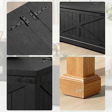 Farmhouse Square Coffee Table with Storage