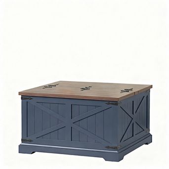 Farmhouse Square Coffee Table with Storage