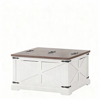 Farmhouse Square Coffee Table with Storage
