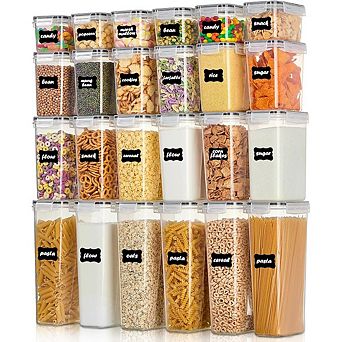 Airtight Food Storage Containers with Lids, 24 pc BPA-Free Set