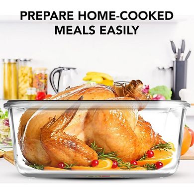 4-Pc Glass Food Storage Containers, 10-Cup, Airtight, BPA-Free, Leakproof