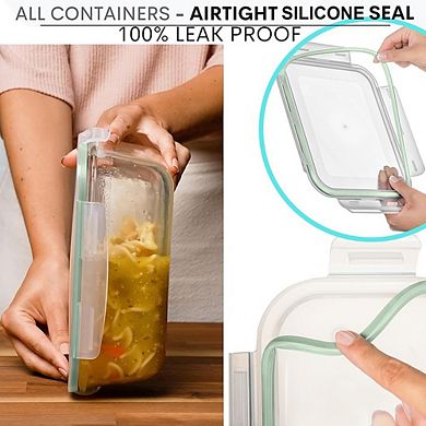 4-Pc Glass Food Storage Containers, 10-Cup, Airtight, BPA-Free, Leakproof