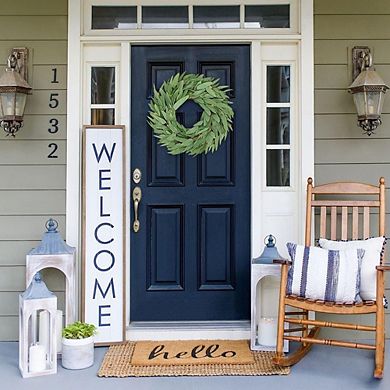 20'' Artificial Seeded Eucalyptus Wreath for Front Door Outdoor Spring Decor