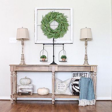 20'' Artificial Seeded Eucalyptus Wreath for Front Door Outdoor Spring Decor