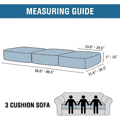 Great Ambitions Velvet Stretch Couch Cushion Cover Plush Cushion 3 Piece Sofa Cushion Covers