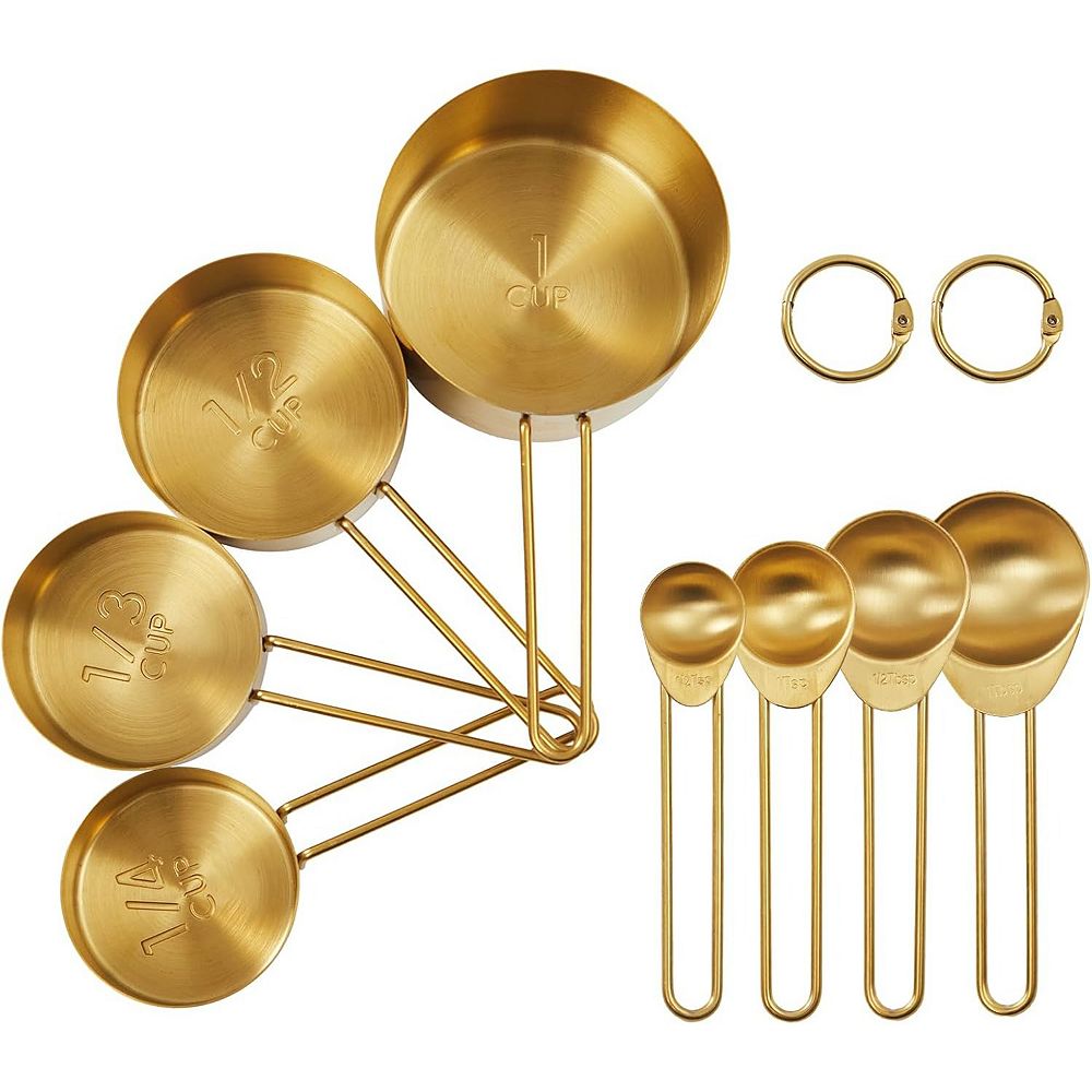 Great Ambitions Golden 304 Stainless Steel Measuring Cups and Spoons Set