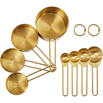 Great Ambitions Golden 304 Stainless Steel Measuring Cups and Spoons Set