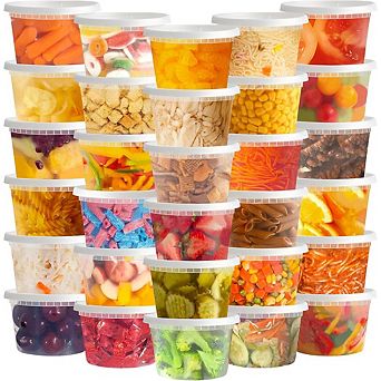 50-Pack 16oz Clear Plastic Food Storage Containers with Lids, Airtight & Stackable