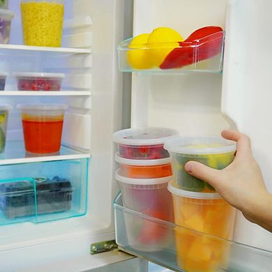 50-Pack 16oz Clear Plastic Food Storage Containers with Lids, Airtight & Stackable
