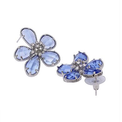 AGP PARIS Blue Rhapsody Floral Stud Earrings
